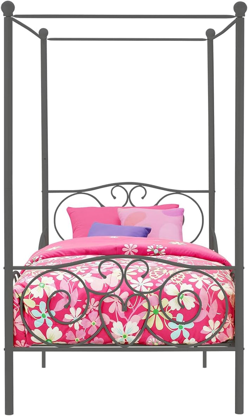 4020959 Sturdy Bed Frame, Twin, Pewter