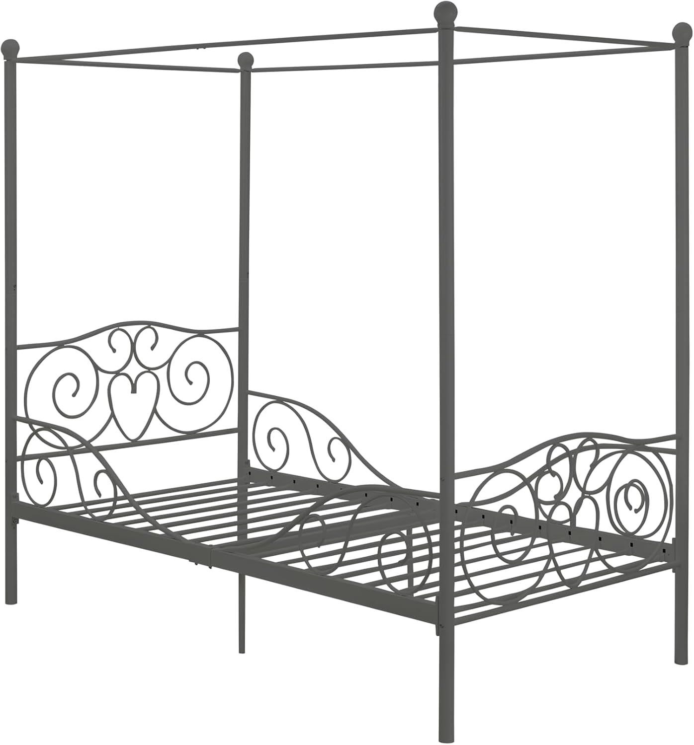 4020959 Sturdy Bed Frame, Twin, Pewter
