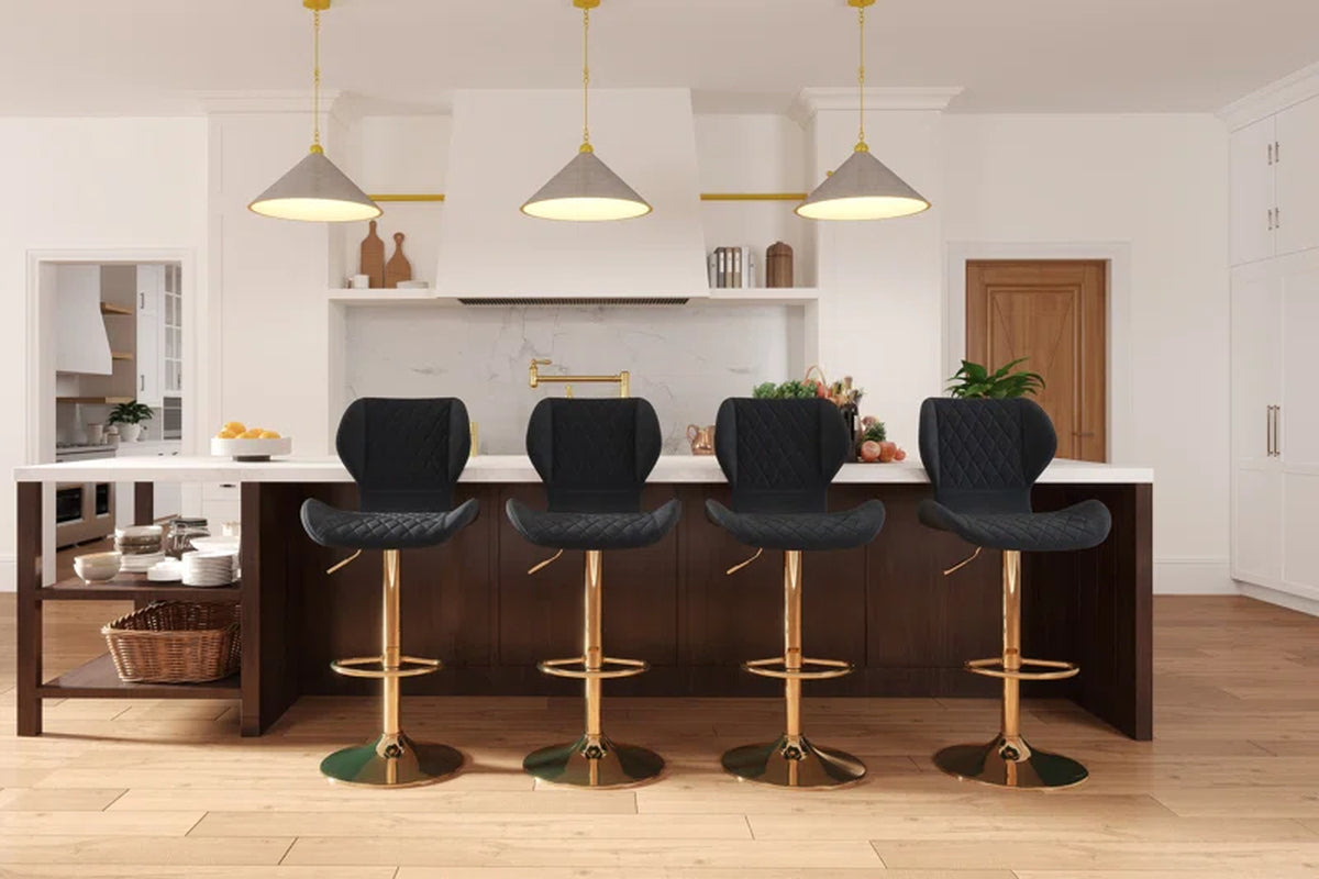 Tierone Upholstered Swivel Adjustable Height Counter Stool with Metal Frame, Modern Velvet Counter Stool