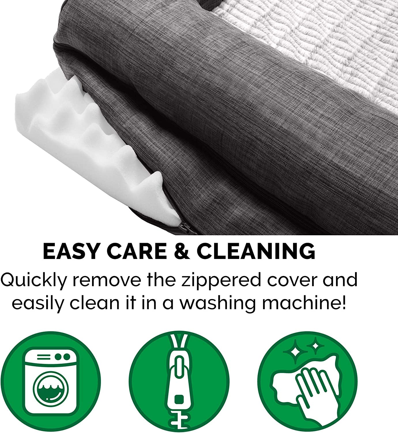 Orthopedic Dog Bed for Medium/Small Dogs W/ Removable Bolsters & Washable Cover, for Dogs up to 35 Lbs - Luxe Faux Fur & Performance Linen Sofa - Charcoal, Medium