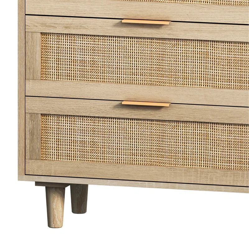 Ayanna 6 Drawer 51.18" Wide Rattan Storage Dresser