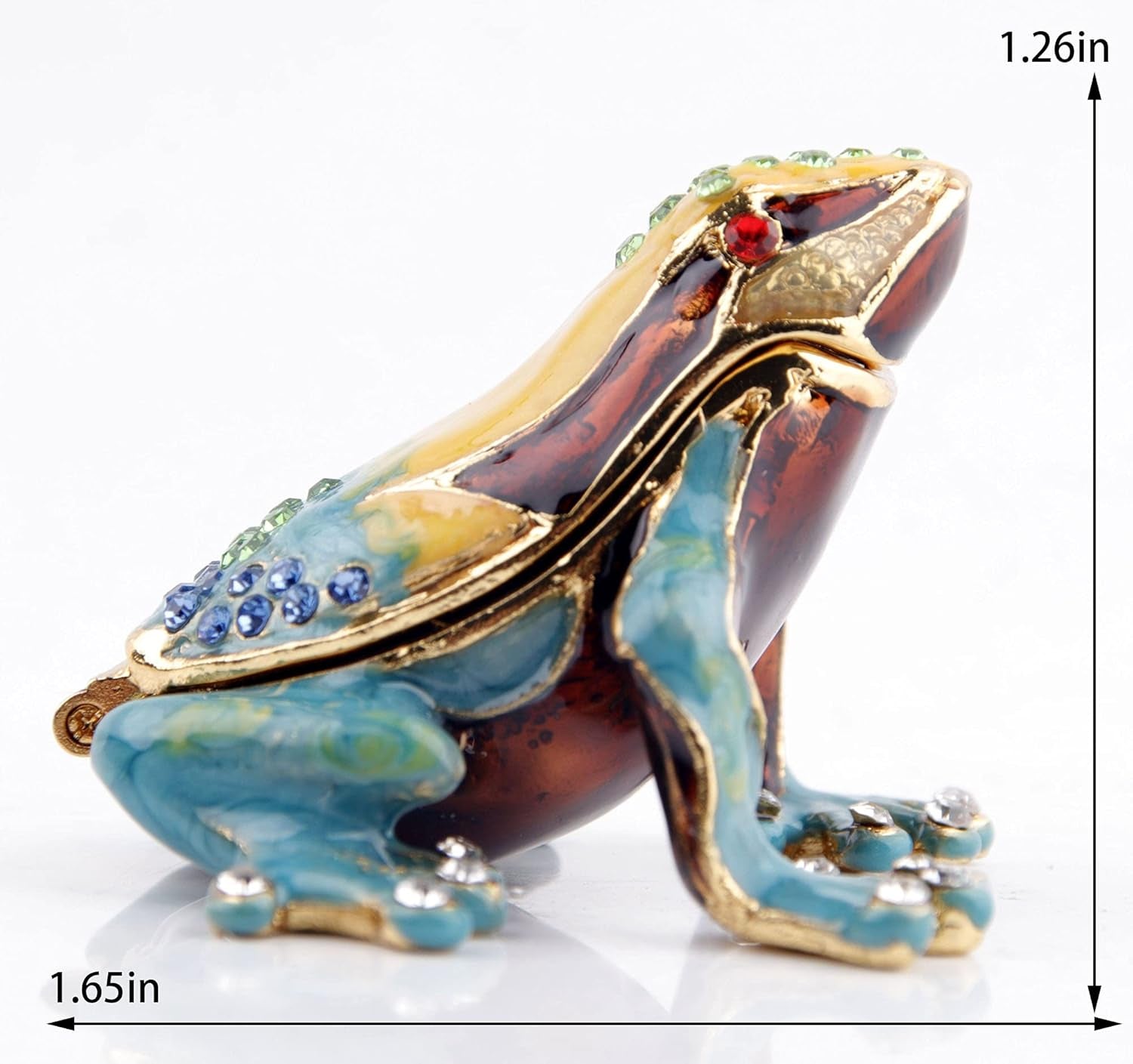 Poison Dart Frogs Figurine Trinket Boxes Hinged Rainforest Animals Frog Jewelry Box Gift