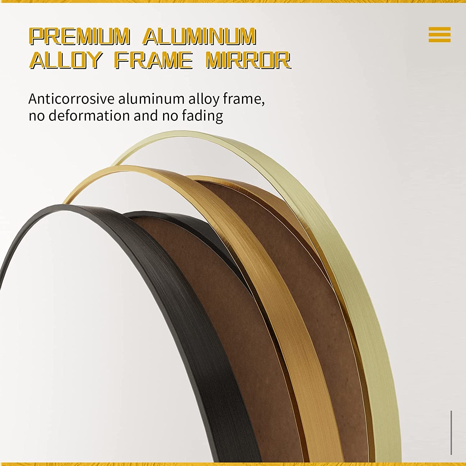 16" Wall Circle Mirror for Bathroom, Living Room, Vanity, Bedroom - Matte Gold round Mirror