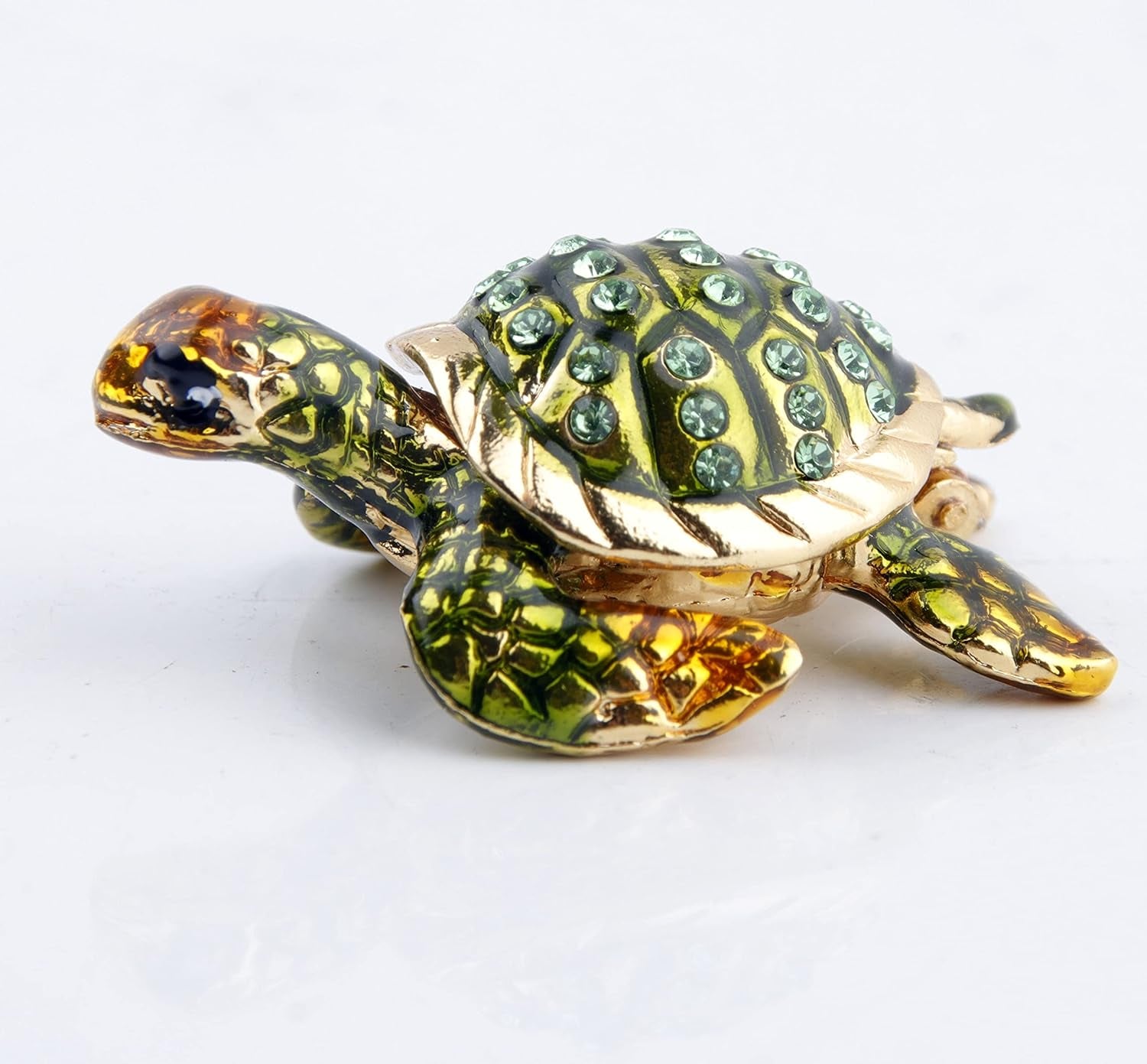 Mini Sea Turtle Figurine Trinket Box Hinged Jewelry Boxes