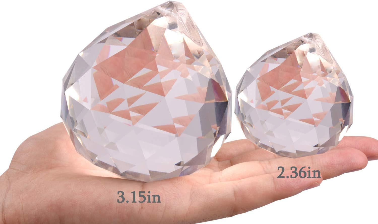 3.15Inch Hanging Large Prism Pendant,Prisms Sun Catcher Rainbow Maker Crystal Sunshinecatchers for Windows, Crystal Sunshinecatcher Pendant,Hanging Crystals with 1 Cloth Bag and 1 Lanyard