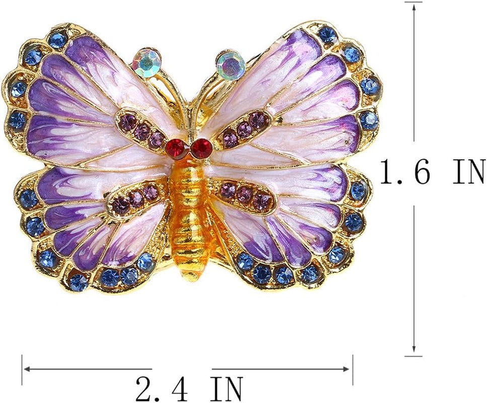 Butterfly Trinket Box Hinged Small Jewelry Bejeweled Trinket Boxes Figurine Collectible Gift (Trinket Box Ii)