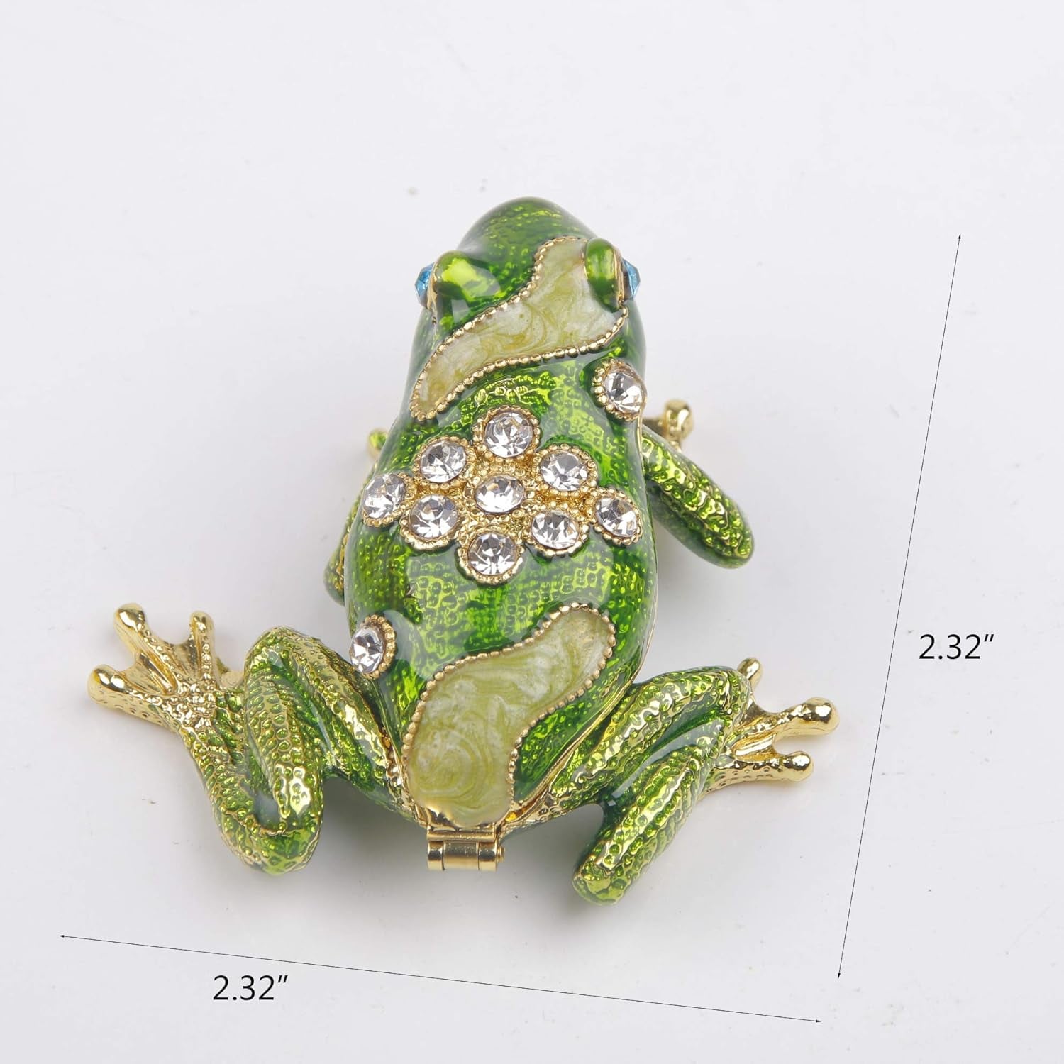Hand Painted Crystal Frog Figurine Gift Idea Decorative Jewelry Boxes Hinged Trinket Box - Mothers Day Gifts