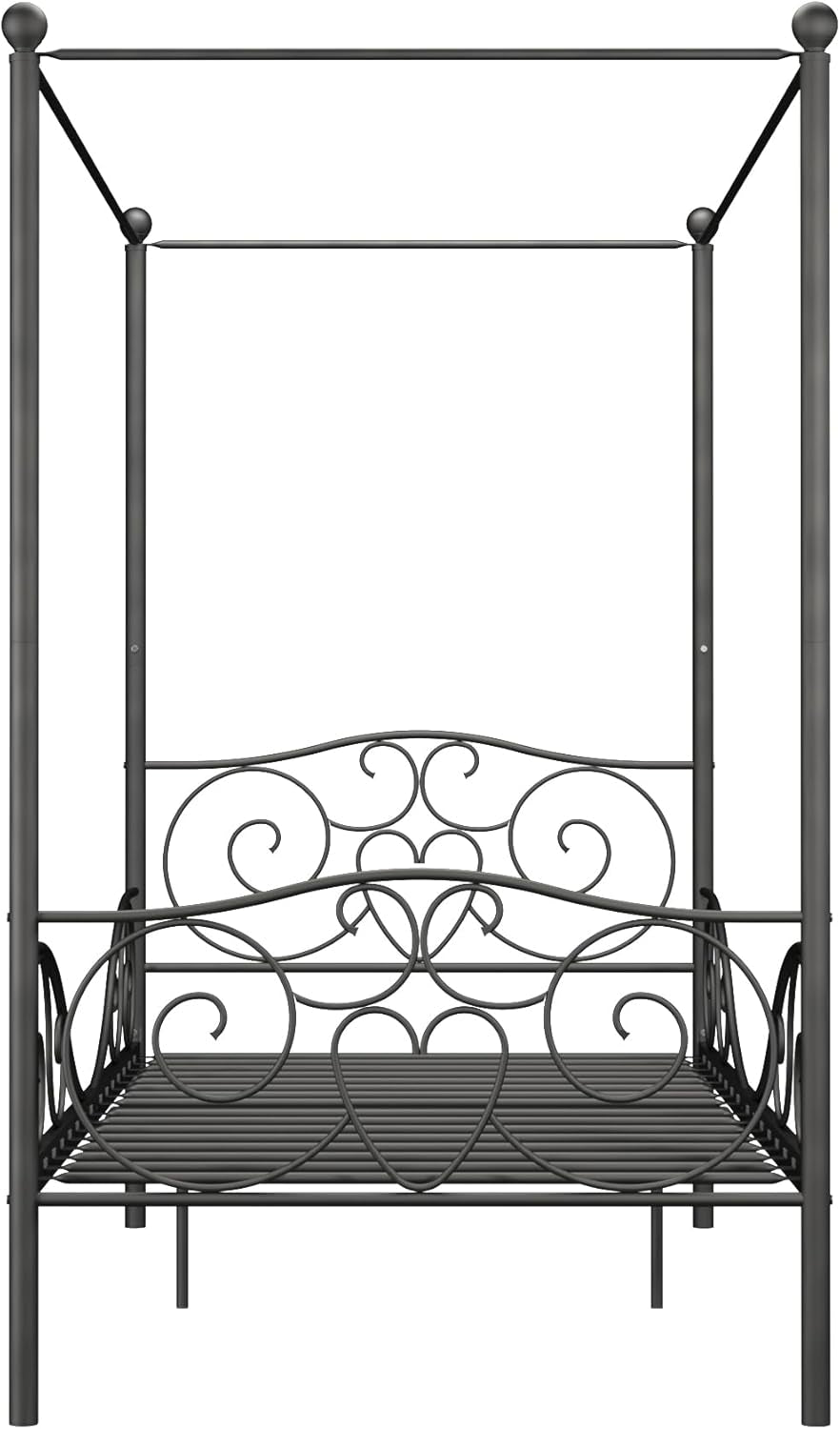 4020959 Sturdy Bed Frame, Twin, Pewter