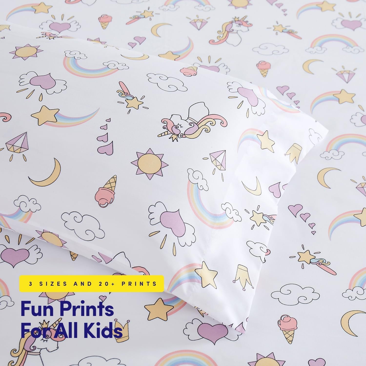 1500 Supreme Kids Bed Sheet Collection - Fun Colorful and Comfortable Boys and Girls Toddler Sheet Sets - Deep Pocket Wrinkle Free Soft and Cozy Bedding - Full, Magical Unicorns
