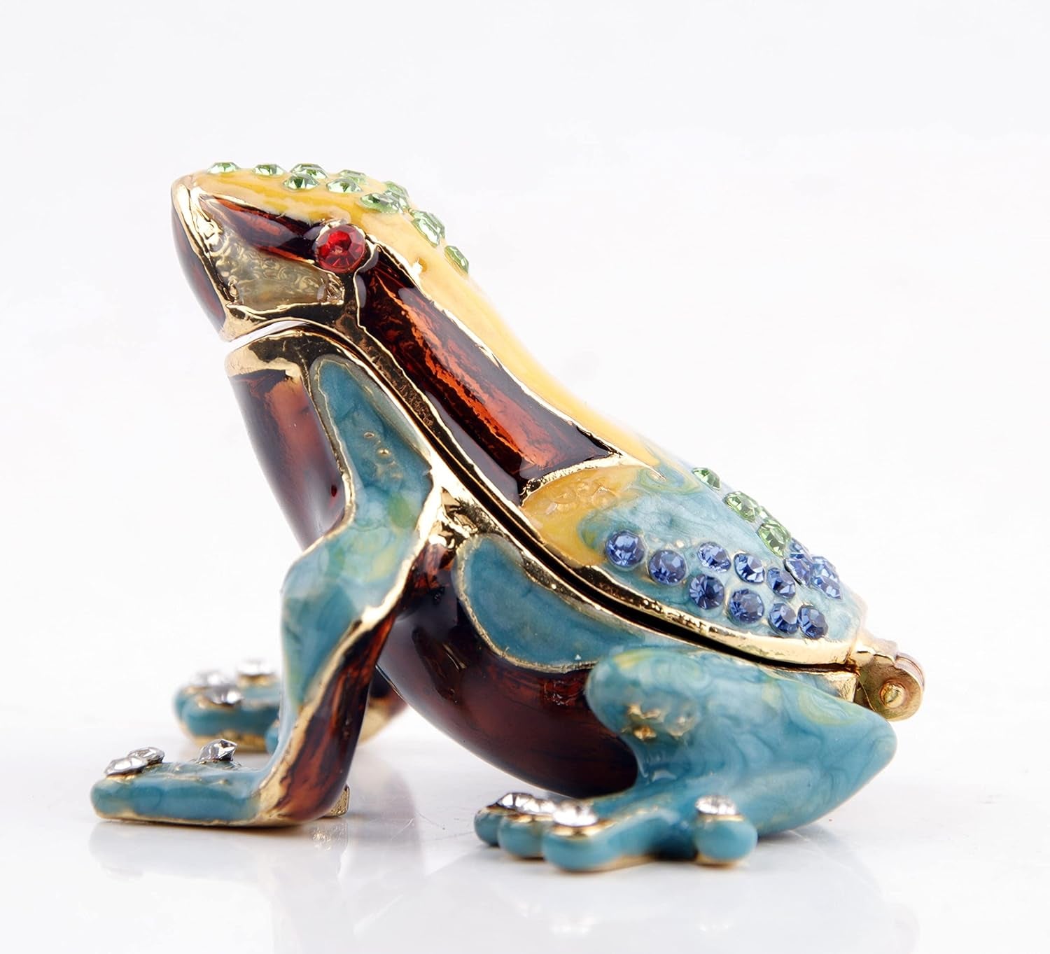 Poison Dart Frogs Figurine Trinket Boxes Hinged Rainforest Animals Frog Jewelry Box Gift