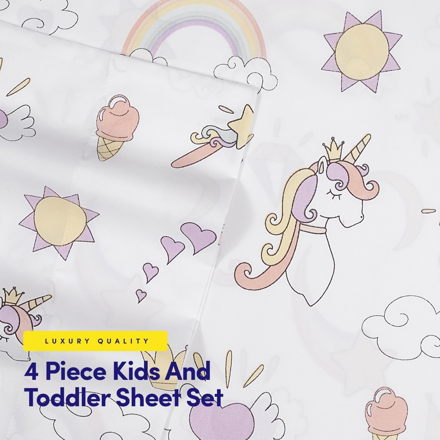 1500 Supreme Kids Bed Sheet Collection - Fun Colorful and Comfortable Boys and Girls Toddler Sheet Sets - Deep Pocket Wrinkle Free Soft and Cozy Bedding - Full, Magical Unicorns