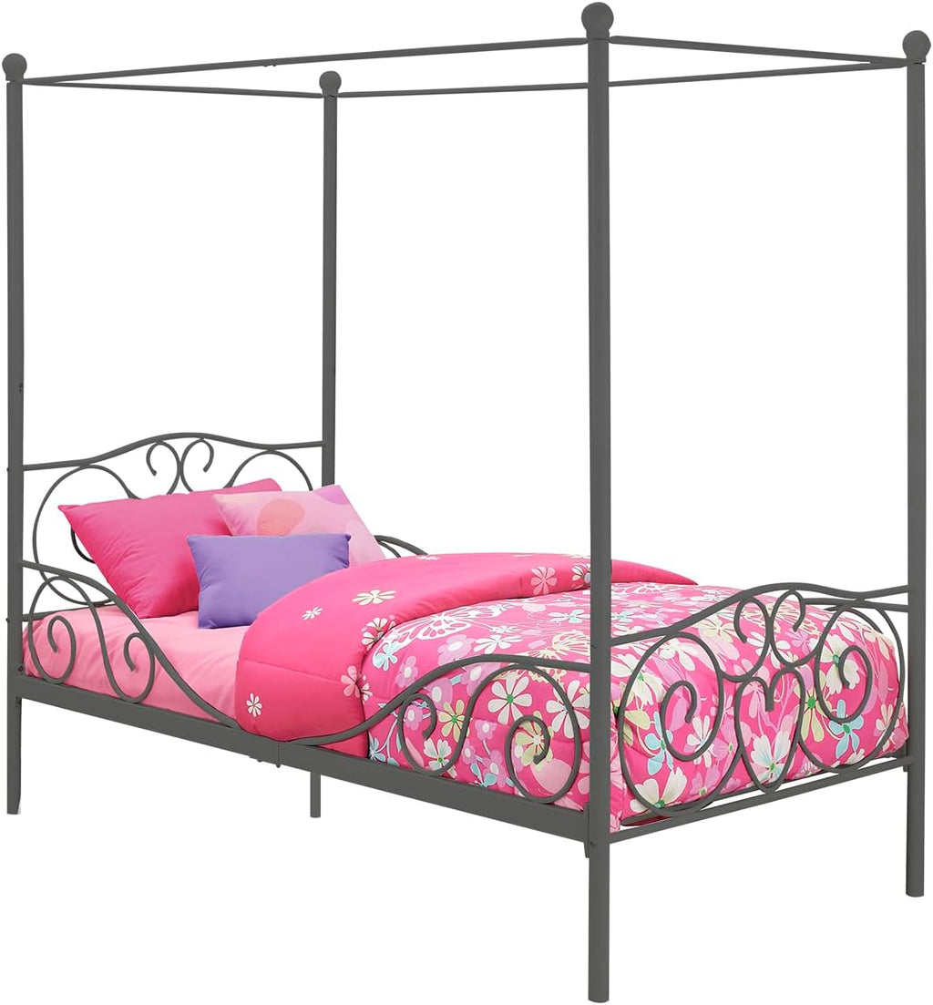4020959 Sturdy Bed Frame, Twin, Pewter