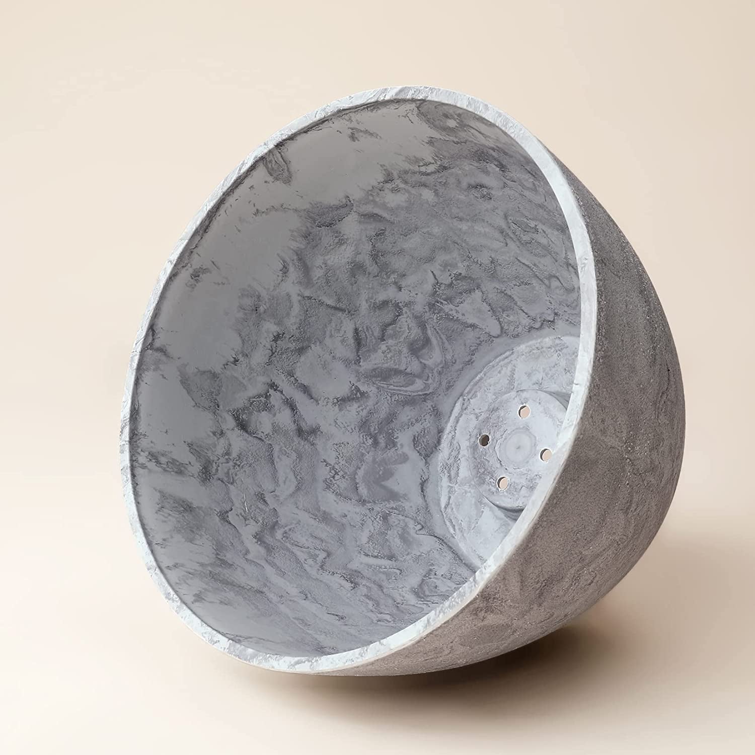 Large Planter Pot Indoor Outdoor - 14.2 Inch Tree Planter Flower Pot, Planters Container with Drain Holes (Marble)