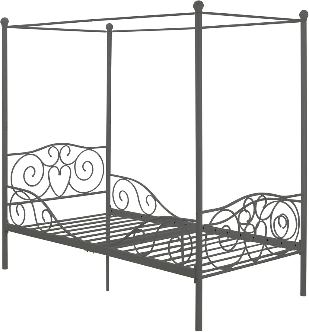 4020959 Sturdy Bed Frame, Twin, Pewter