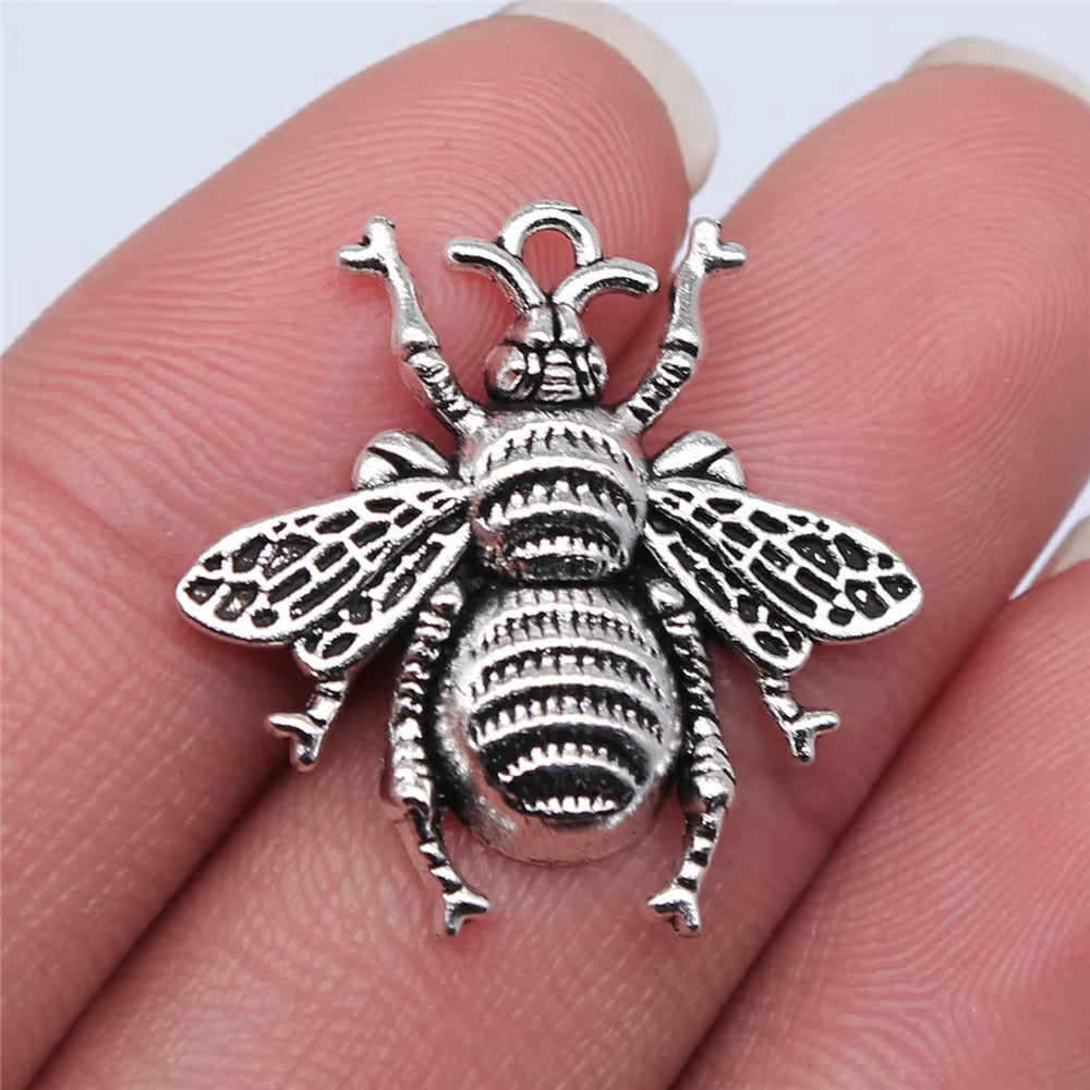 10Pcs 25X25Mm Antique Gold Color Antique Bronze Color Antique Silver Color Bee Charms for Jewelry Making
