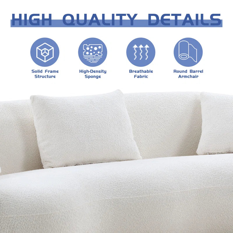 Yazgur 93.6" Curved Modern Upholstered Sofa