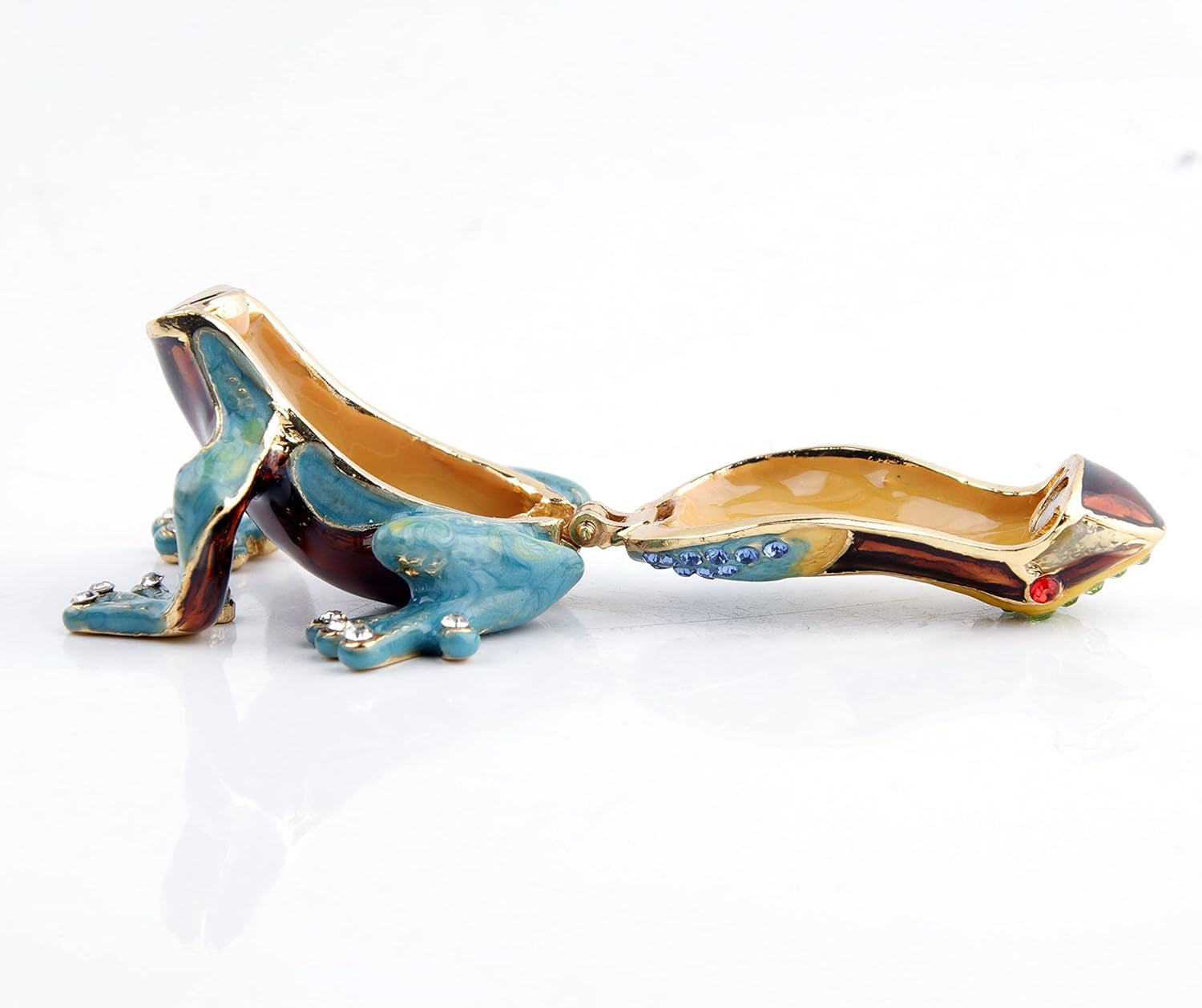 Poison Dart Frogs Figurine Trinket Boxes Hinged Rainforest Animals Frog Jewelry Box Gift