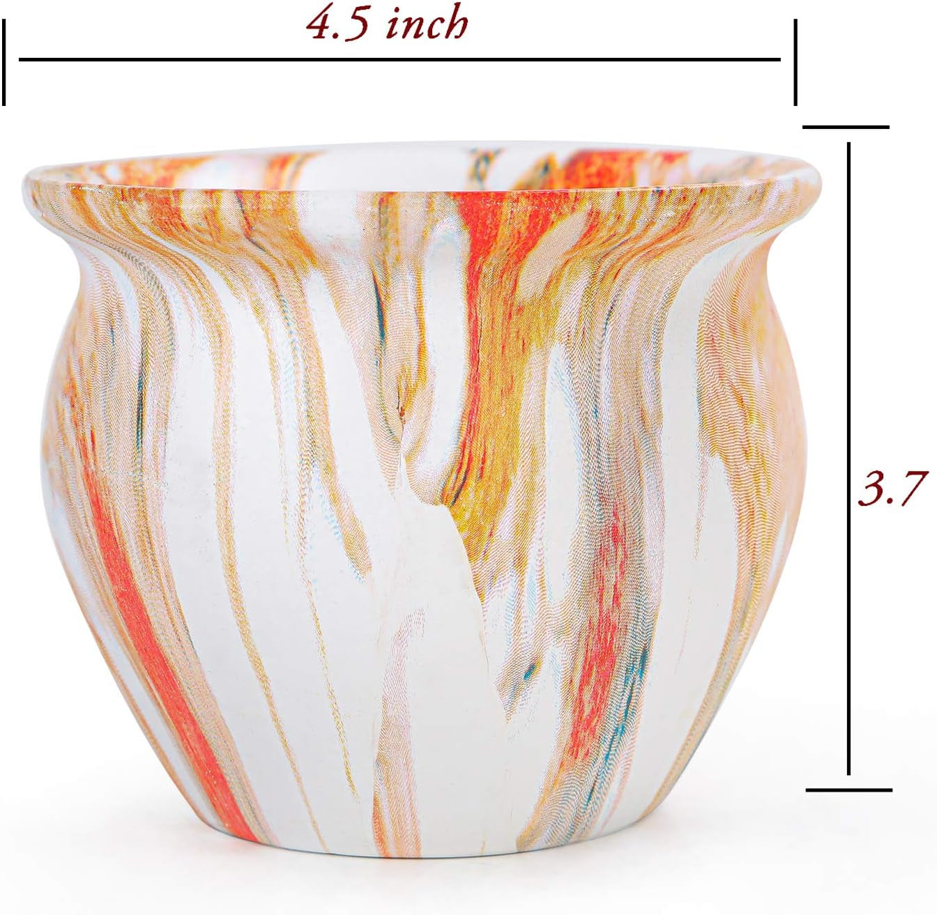 Succulent Pots - 4.5 Inch Small Succulent Plant Pots with Saucers Marbling Cactus Flower Planter Ceramic Pots for Indoor Plants Set of 4