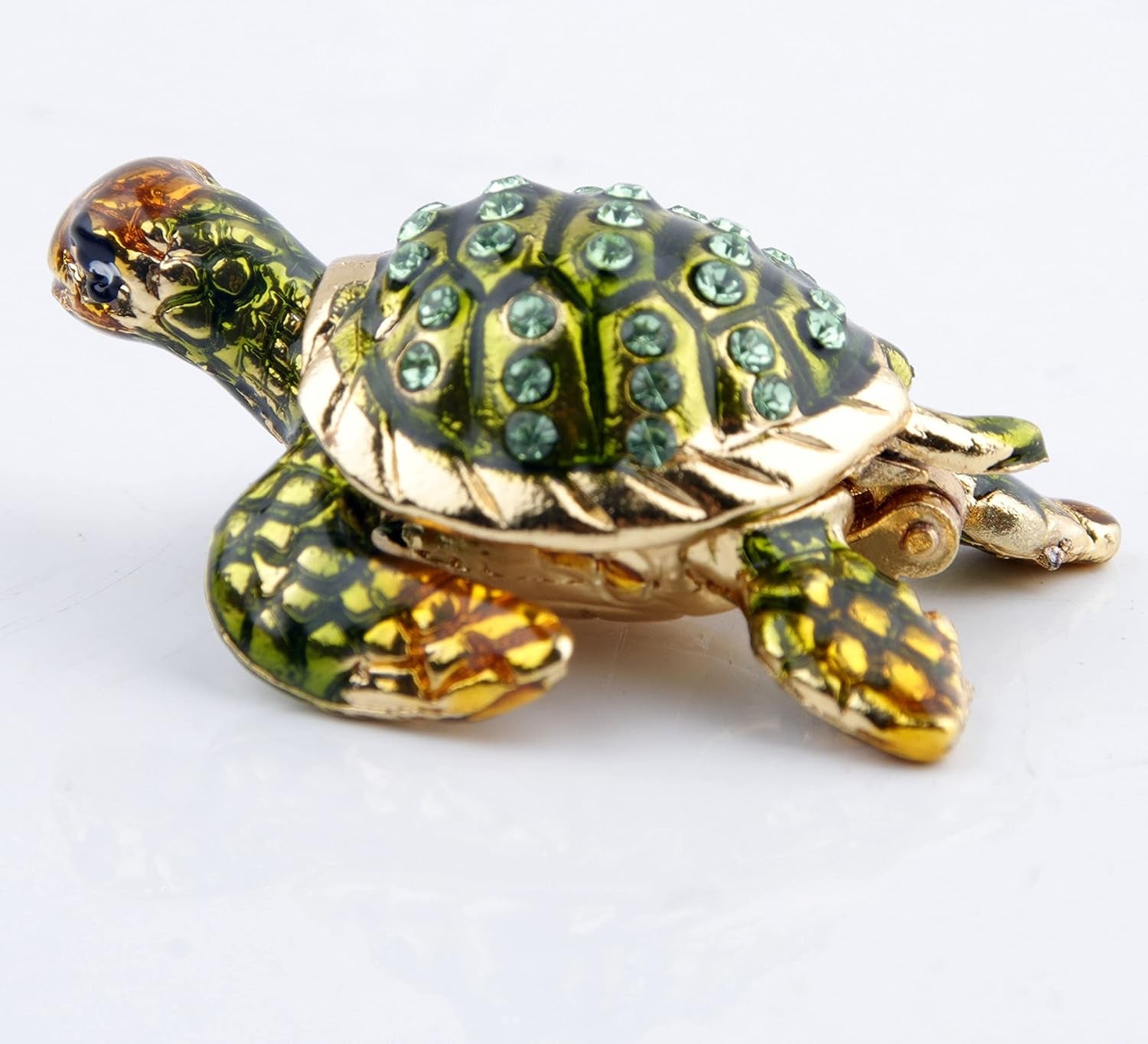 Mini Sea Turtle Figurine Trinket Box Hinged Jewelry Boxes