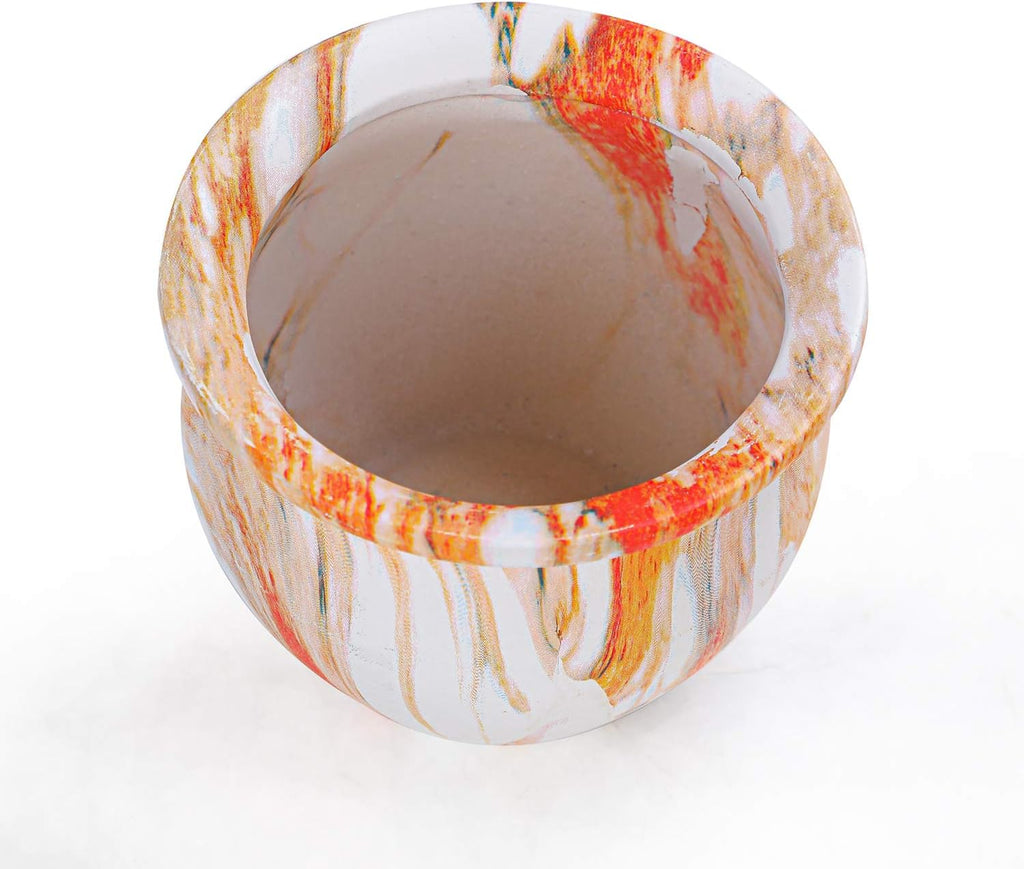 Succulent Pots - 4.5 Inch Small Succulent Plant Pots with Saucers Marbling Cactus Flower Planter Ceramic Pots for Indoor Plants Set of 4