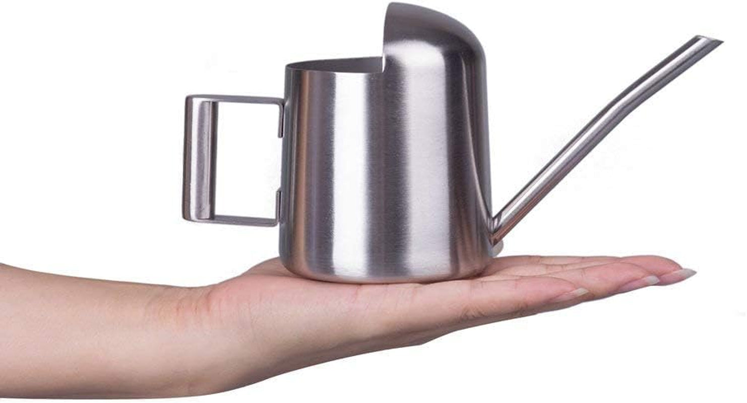 Tiny Watering Can for Indoor Plants Bonsai Tree Stainless Steel Small Watering Can Succulents, 11Oz/300Ml