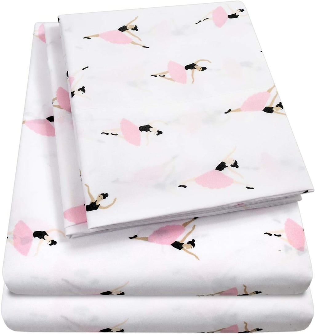 1500 Supreme Kids Bed Sheet Collection - Fun Colorful and Comfortable Boys and Girls Toddler Sheet Sets - Deep Pocket Wrinkle Free Soft and Cozy Bedding - Full, Ballerinas