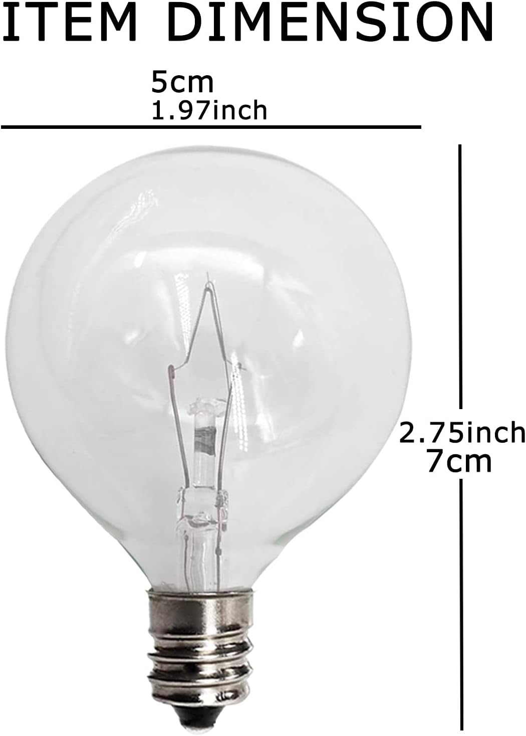 G50 Wax Warmer Bulbs, Scentsy Light Bulbs, 25 Watt Light Bulbs for Scentsy Warmers, G16.5 Globe E12 Incandescent Candelabra Base Clear Light Bulbs for Candle Wax Warmer, Long Last Lifespan 6 Pack