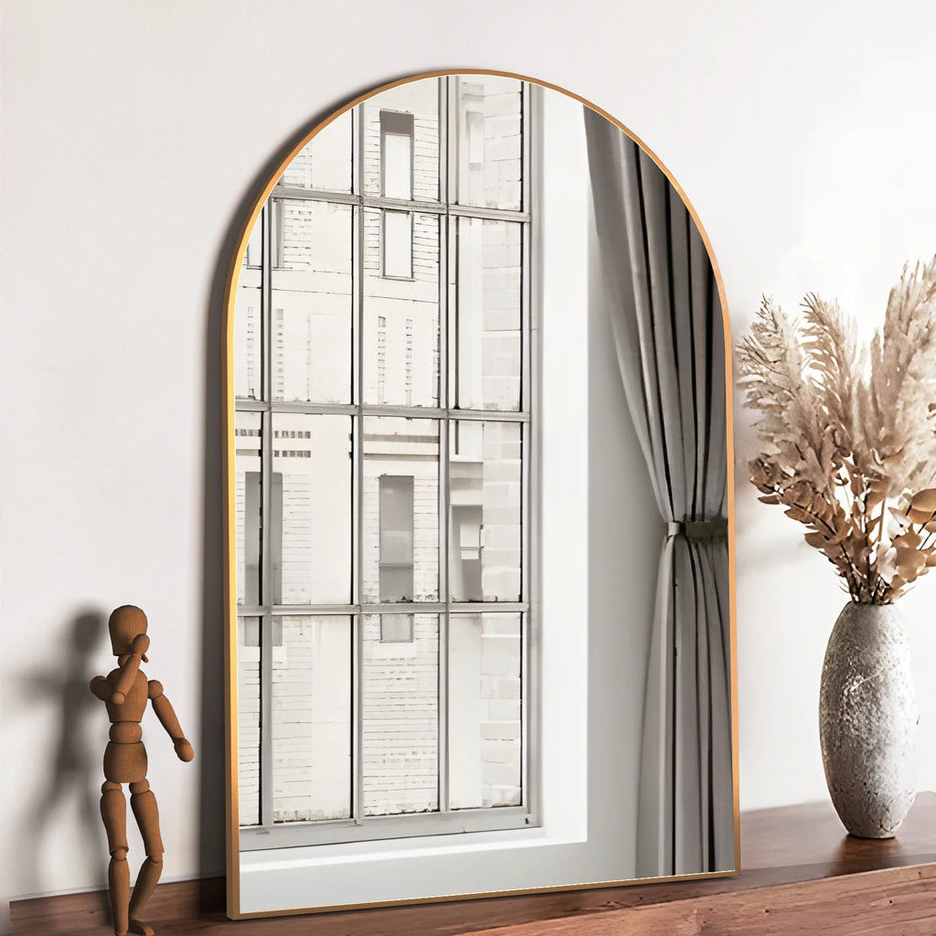 Arch Wall Mirror 20"X30" Bathroom Arched Mirror Vanity Mirror Gold