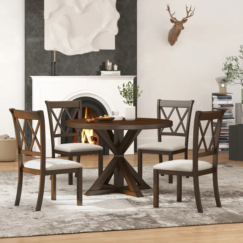 Ebbert 4 - Person Dining Set,Round Table Top,Dining Table Set,Dining Room Set
