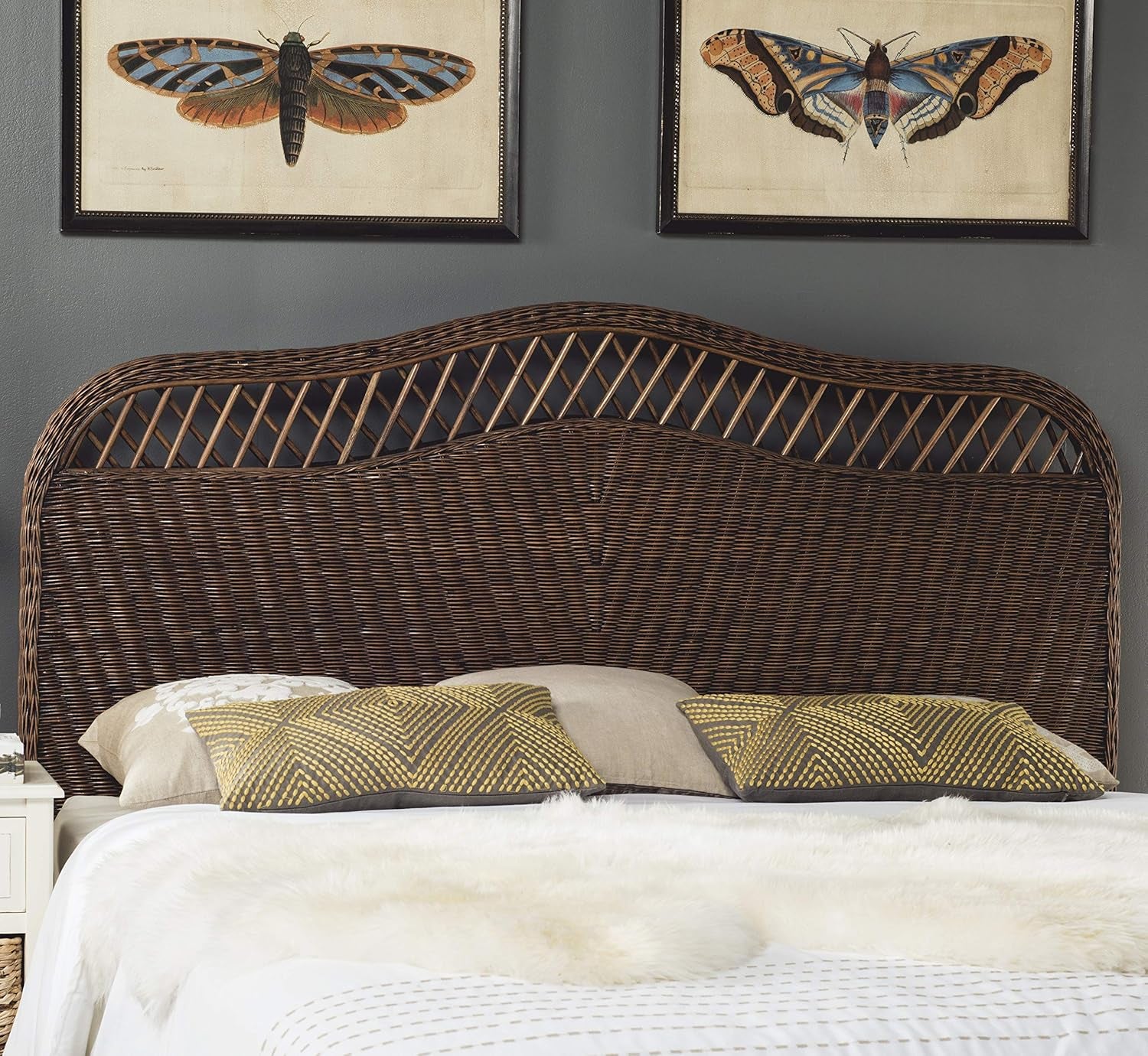 Home Collection Sephina Brown Rattan Headboard (Full)