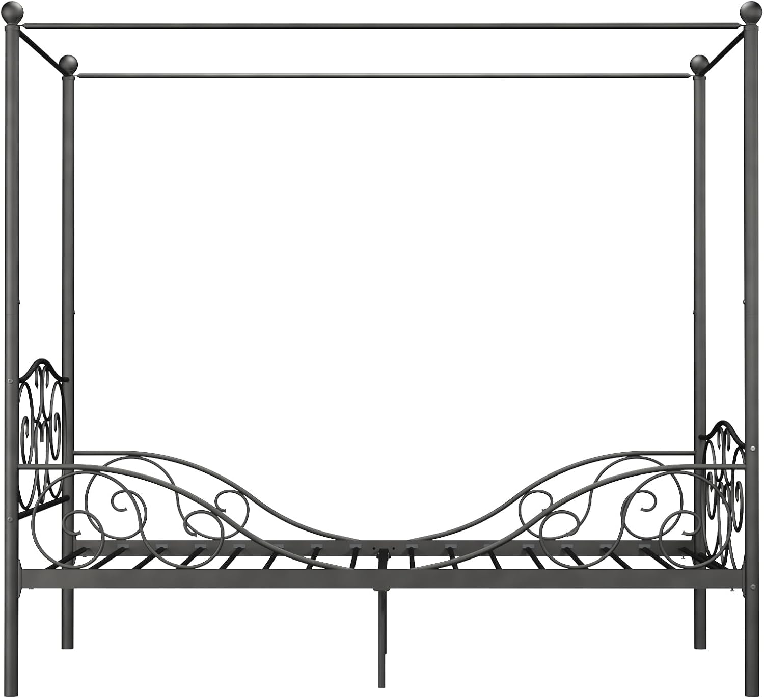 4020959 Sturdy Bed Frame, Twin, Pewter