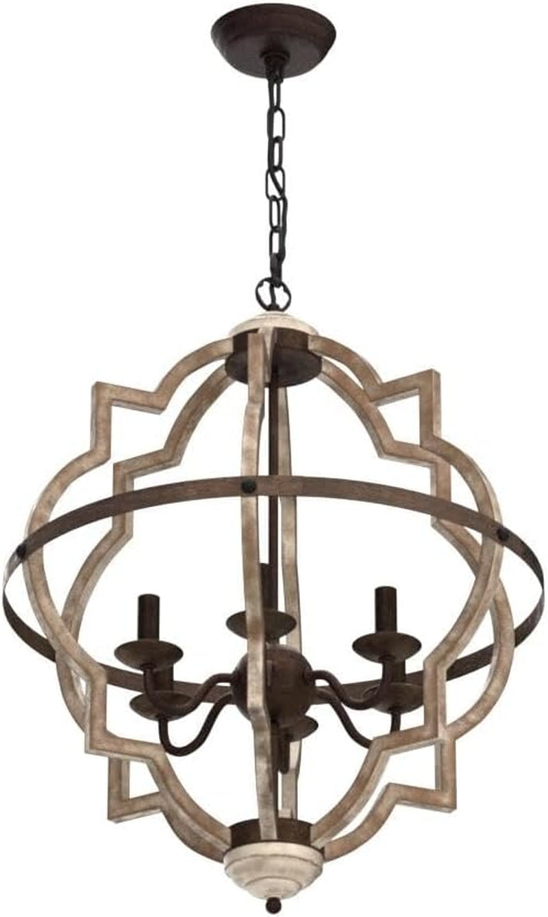 Orb 6-Light Chandelier Rustic Vintage Metal Chandelier Stardust Finish Foyer Chandelier Adjustable Height Dining Light Living Room Lighting Kitchen Chandelier UL Listed