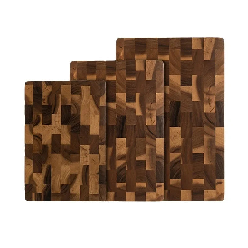 Acacia Wood Cutting Boards for Kitchen, Large Chopping Board Double Sided, End Grain Cutting Board with Handle, Charcuterie Butcher Block for Meal Prep