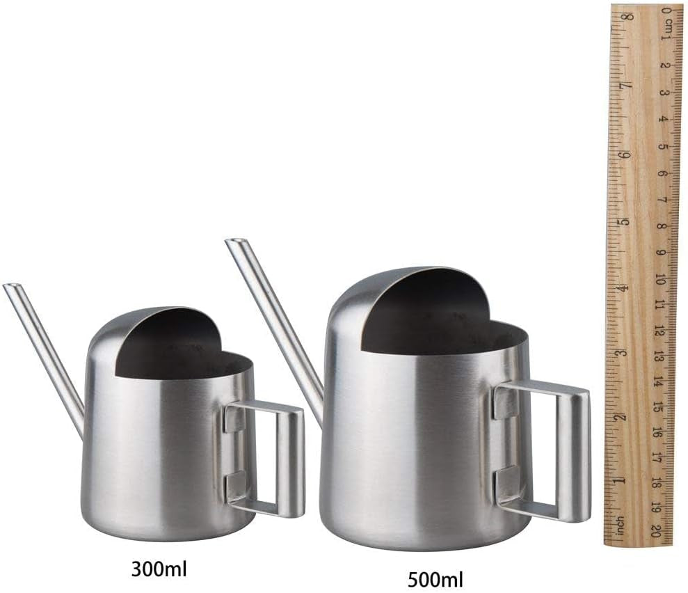 Tiny Watering Can for Indoor Plants Bonsai Tree Stainless Steel Small Watering Can Succulents, 11Oz/300Ml