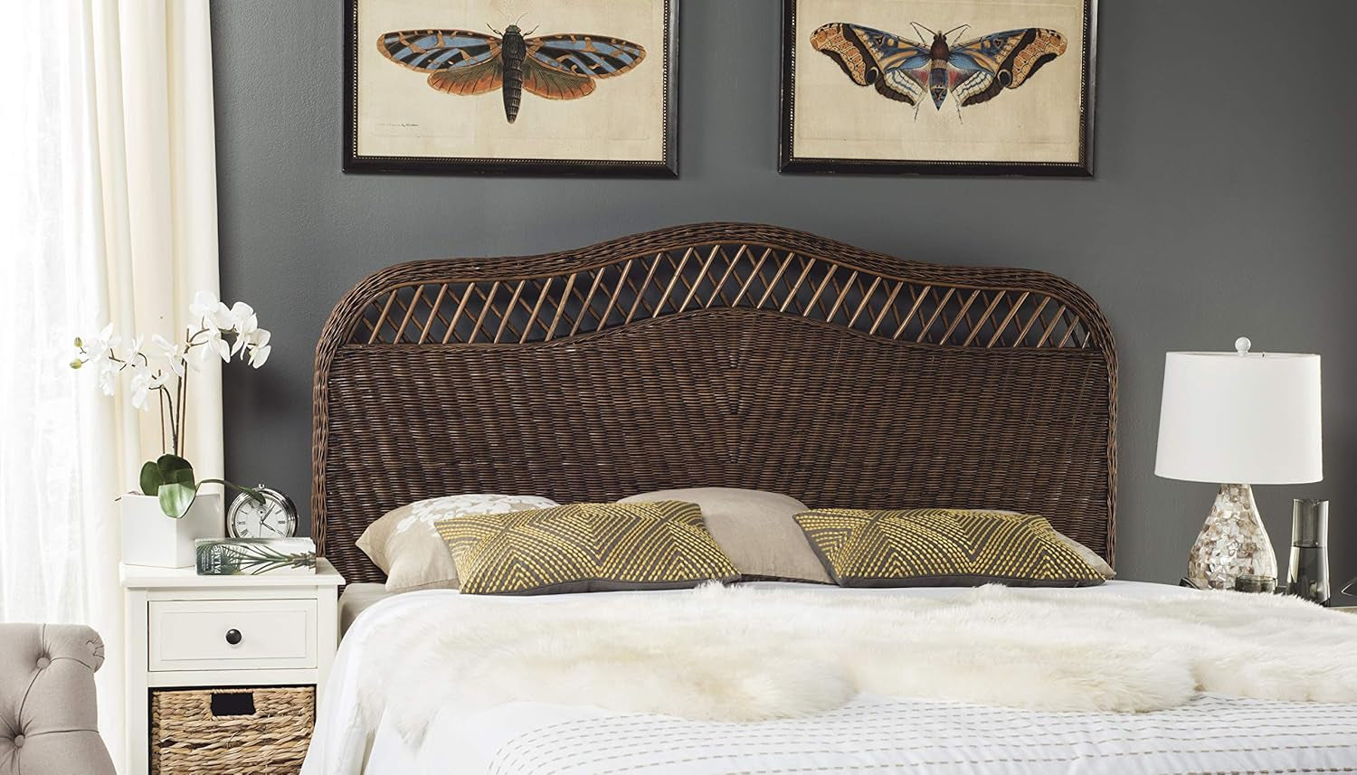 Home Collection Sephina Brown Rattan Headboard (Full)