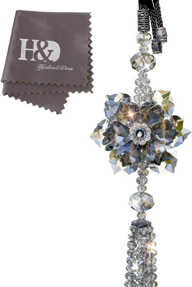 11.8 Inch Crystal Maple Leaf Car Pendant Lucky Hanging Rearview Mirror Ornament Car Interior Decor Accessories