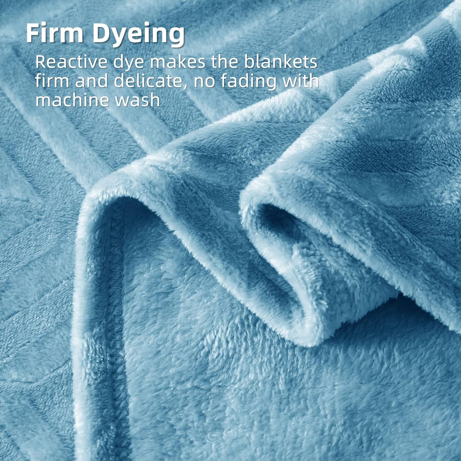 Flannel Fleece Twin Size Bed Blanket, Twin XL Lightweight Breathable Soft Bedspread Plush Fluffy Coverlet Chevron Design Decorative Blanket for All Season, 90X66 Inch, Stone Blue