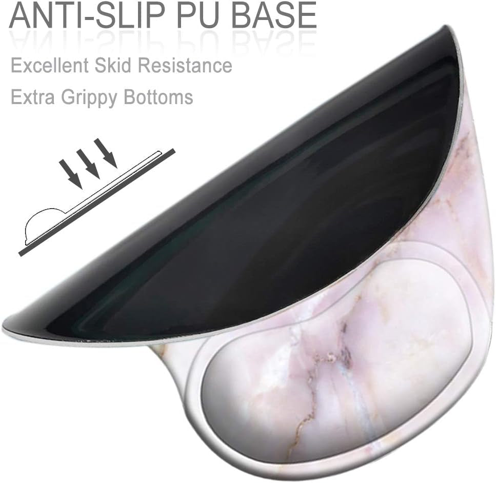 Ergonomic Mouse Pad with Gel Wrist Rest Support, Cute Mouse Pads with Non-Slip Rubber Base Wrist Rest Pad for Home, Office & Travel Easy Typing & Pain Relief, Marble