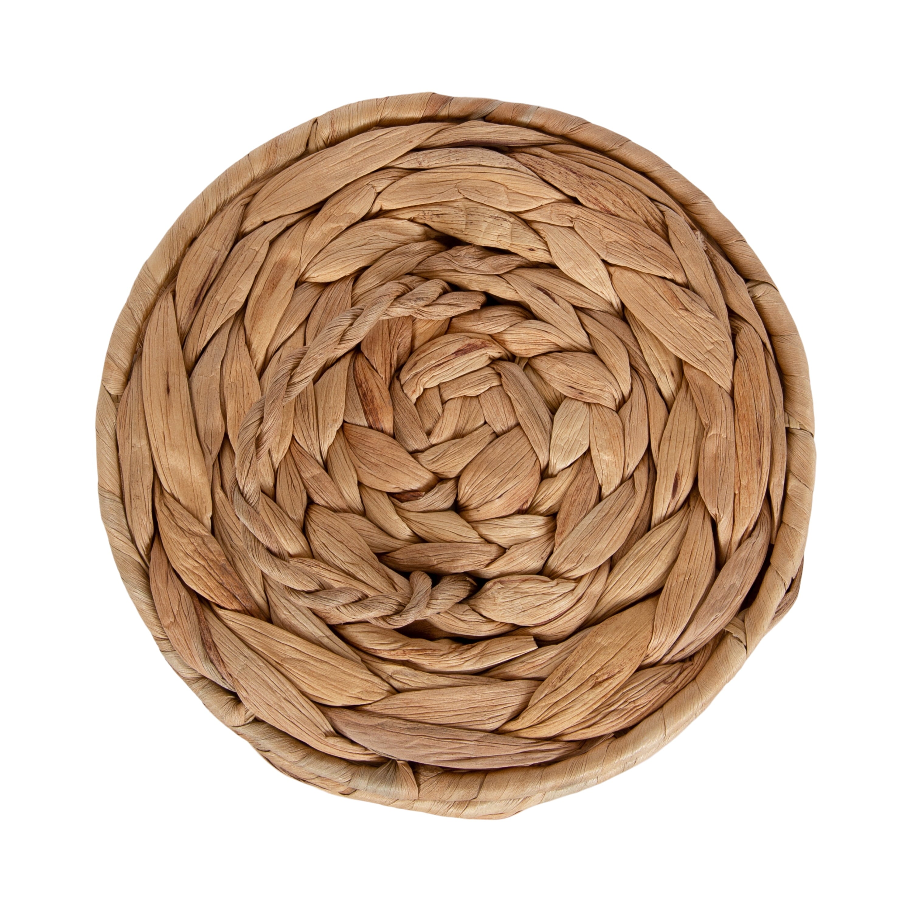 Design Ovation 3.5” X 6” round Trinket Box with Lid in Water Hyacinth Natural Material