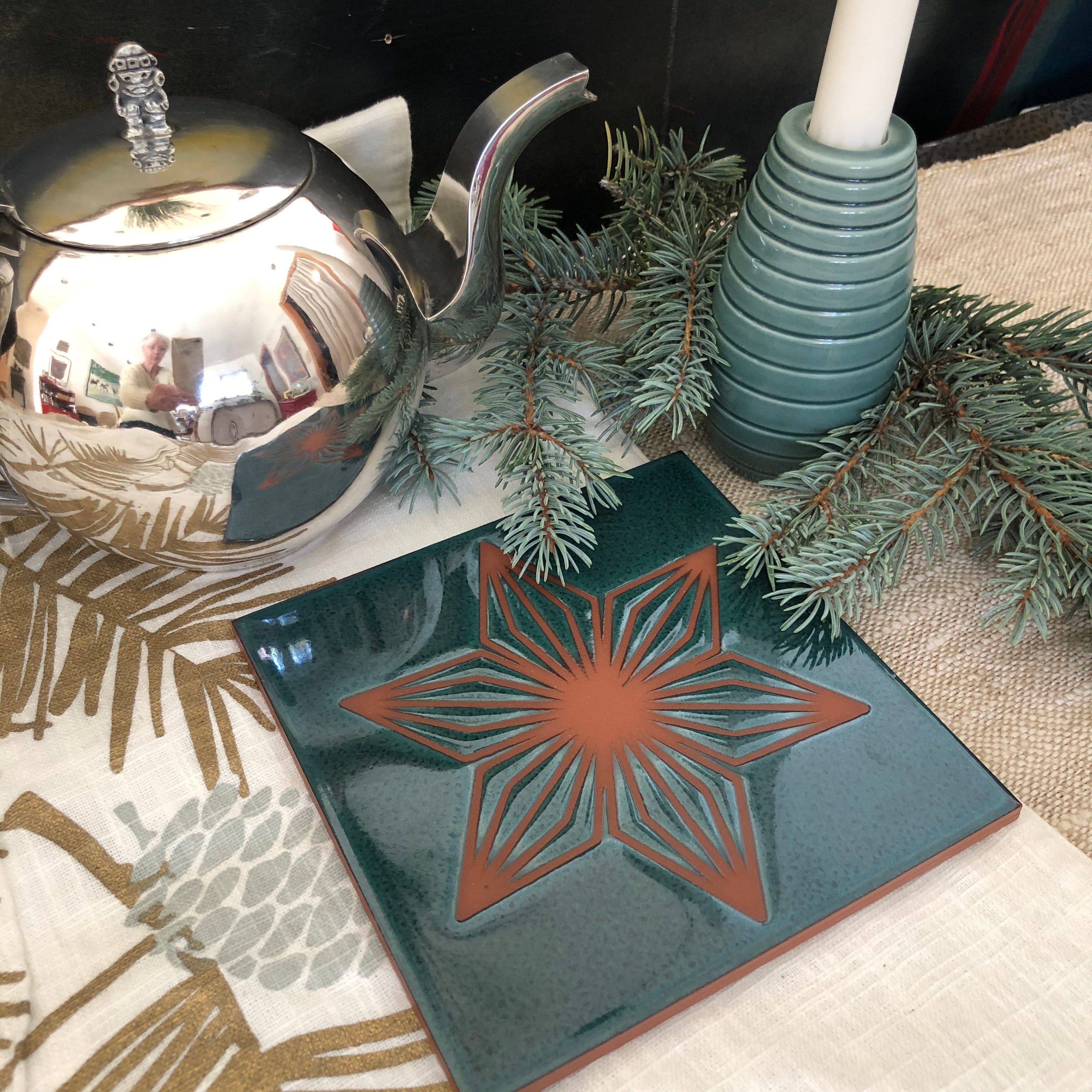 Holiday Trivet in Winter Green