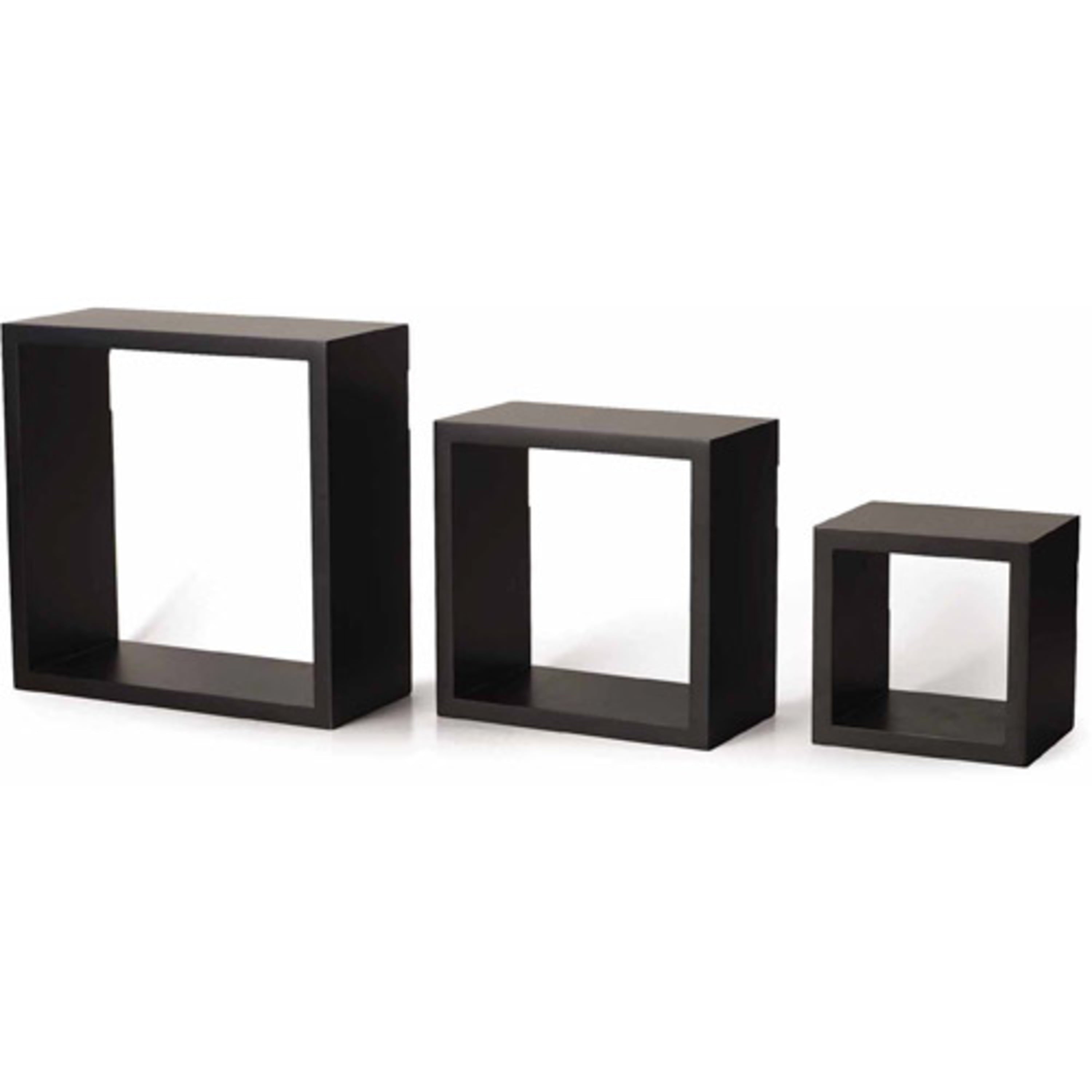 Black Square Shelves in Assorted Sizes, 3 Count