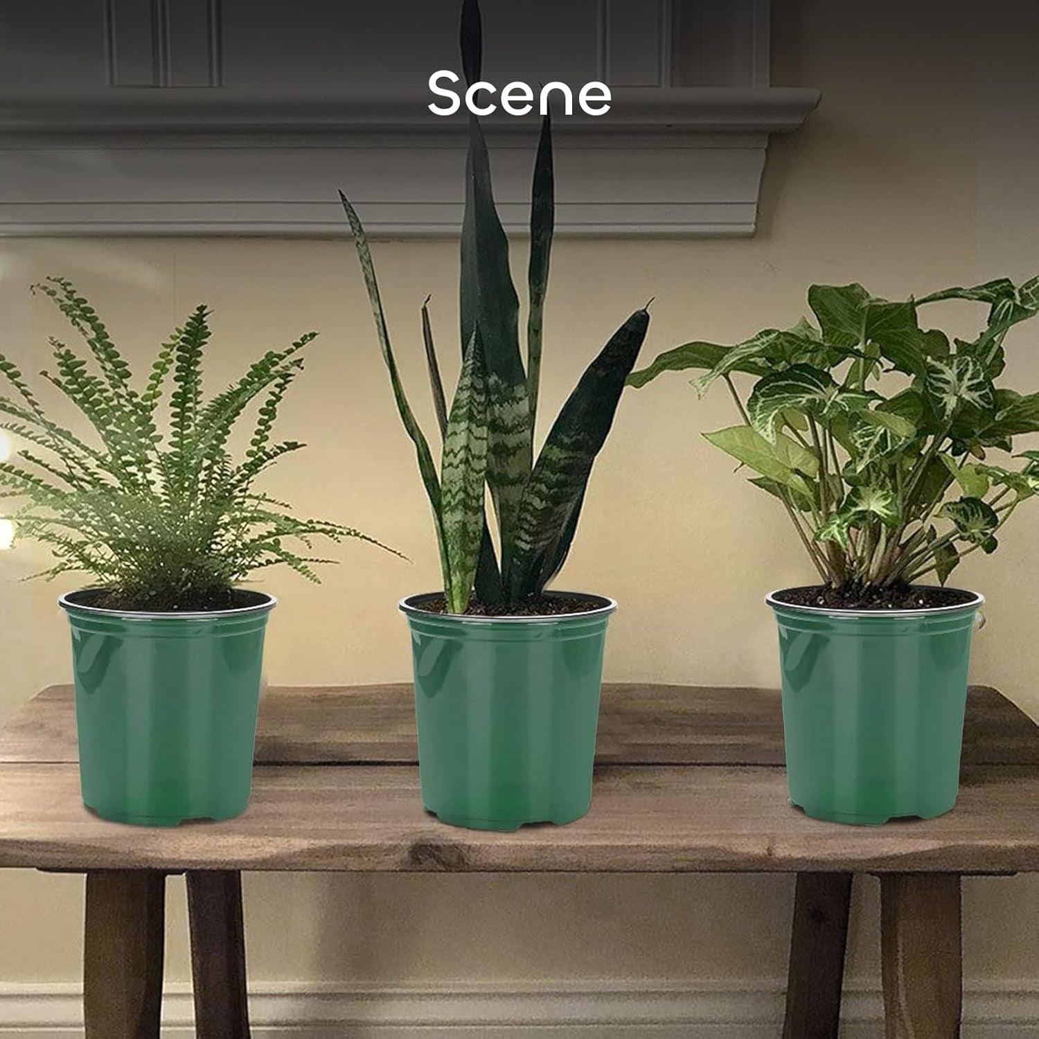 24 Set 6" 1 Gallon for Plants Flexible Nursery Pot with Drainage Hole and 15 Pcs Plant Labels, Flower Plant Container for Indoor Outdoor, Green