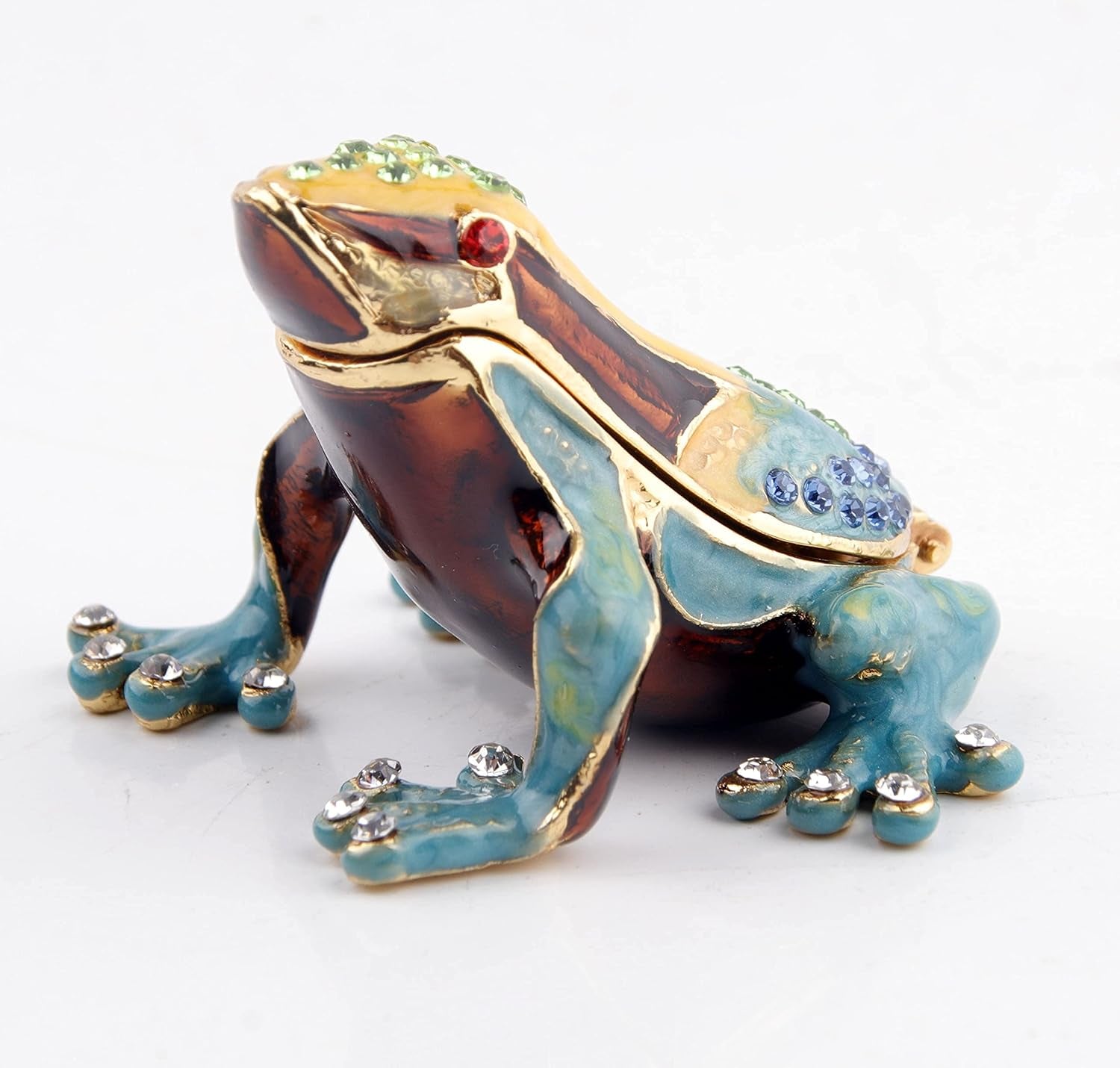 Poison Dart Frogs Figurine Trinket Boxes Hinged Rainforest Animals Frog Jewelry Box Gift