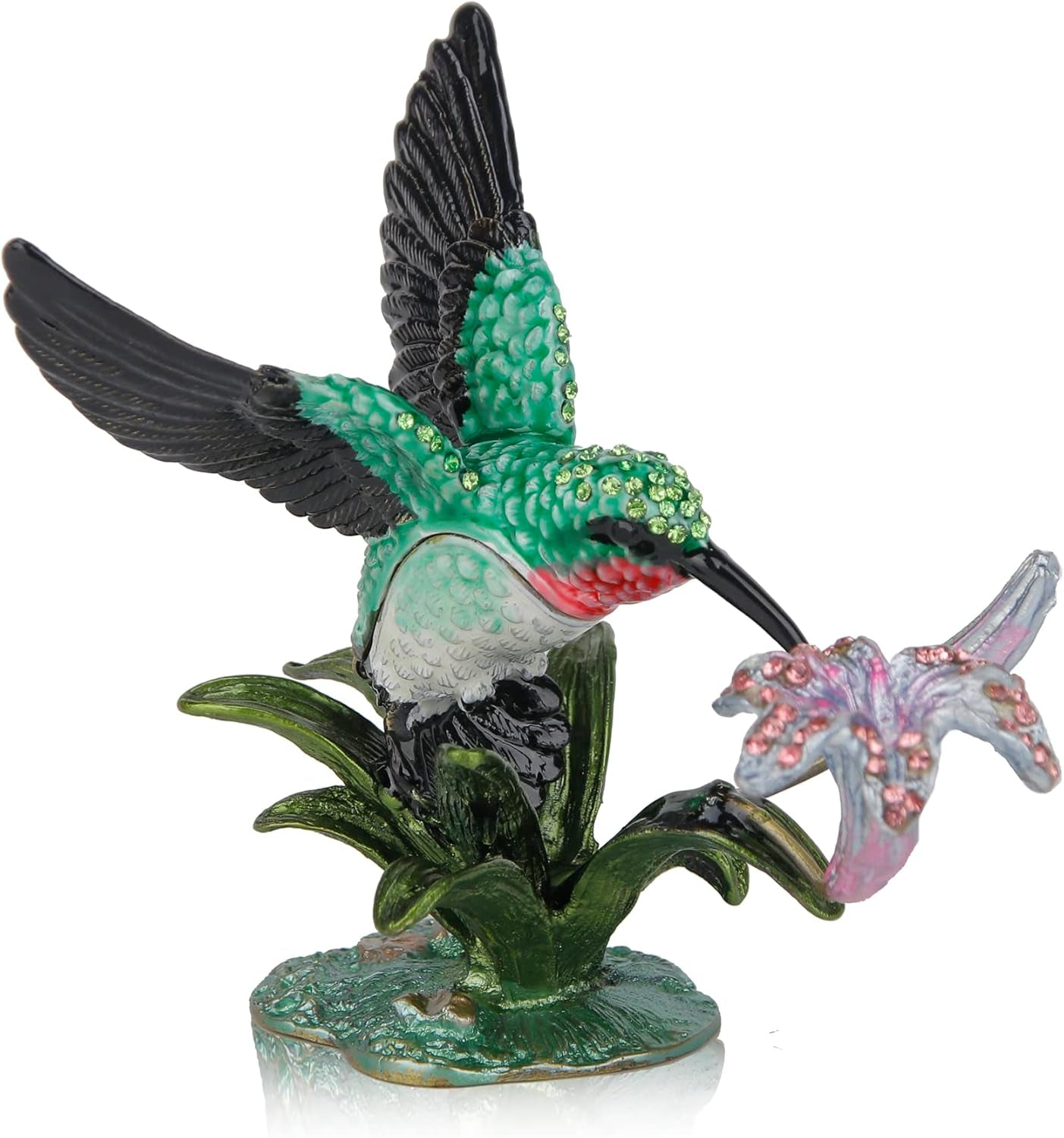 Humingbird Figurines with Flower Girls Jewelry Boxes Hummingbird Gifts Humming Bird Decorative Trinket Boxes Hinged Box Home Decor