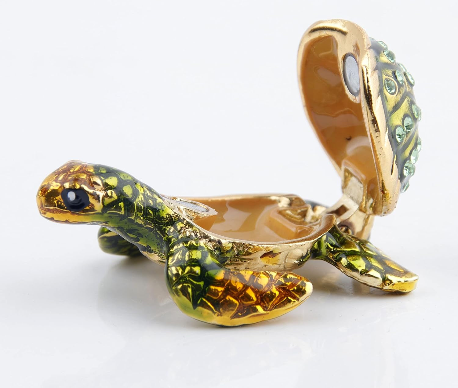 Mini Sea Turtle Figurine Trinket Box Hinged Jewelry Boxes