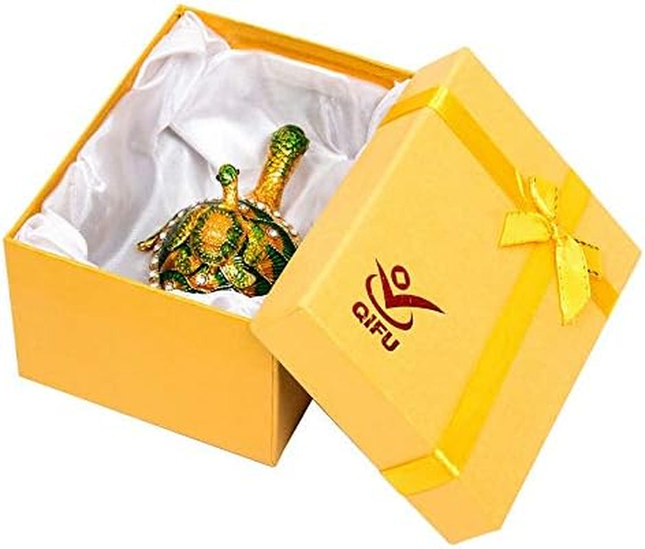 Hand Painted Sea Turtle Tortoise Decorative Hinged Enamel Trinket Box Unique Gift for Family