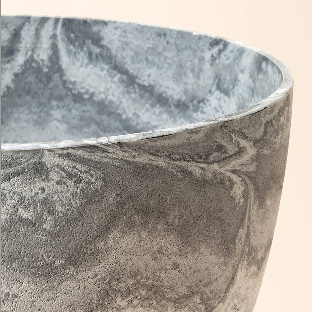 Large Planter Pot Indoor Outdoor - 14.2 Inch Tree Planter Flower Pot, Planters Container with Drain Holes (Marble)